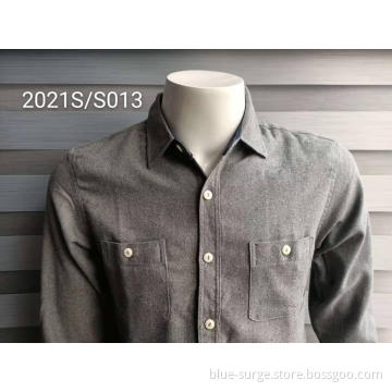 Leisure Style Grey Two Pockets Men's Shirts